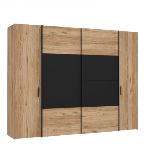 Forte DALATE DQLS82411-M267 Szafa ubraniowa Dąb / Czarny czterodrzwiowa Forte DALATE DQLS82411-M267 Szafa ubraniowa Dąb / Czarny czterodrzwiowa