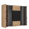 Forte DALATE DQLS82411-M267 Szafa ubraniowa Dąb / Czarny czterodrzwiowa Forte DALATE DQLS82411-M267 Szafa ubraniowa Dąb / Czarny czterodrzwiowa