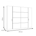 Forte DALATE DQLS82411-M267 Szafa ubraniowa Dąb / Czarny czterodrzwiowa Forte DALATE DQLS82411-M267 Szafa ubraniowa Dąb / Czarny czterodrzwiowa