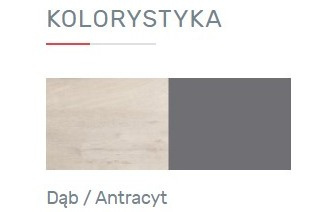 KOMODA SZAFKA MŁODZIEŻOWA MEBLAR DELTA System DL10 - Dąb / Antracyt laminat półki szuflady do salonu dla dziecka dla nastolatka KOMODA SZAFKA MŁODZIEŻOWA MEBLAR DELTA System DL10 - Dąb / Antracyt laminat półki szuflady do salonu dla dziecka dla nastolatka
