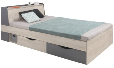 ŁÓŻKO MŁODZIEŻOWE Z SZUFLADAMI DELTA System DL15 L/p - Dąb / Antracyt LAMINAT 120x200 DLA DZIECKA DLA NASTOLATKA ŁÓŻKO MŁODZIEŻOWE Z SZUFLADAMI DELTA System DL15 L/p - Dąb / Antracyt LAMINAT 120x200 DLA DZIECKA DLA NASTOLATKA