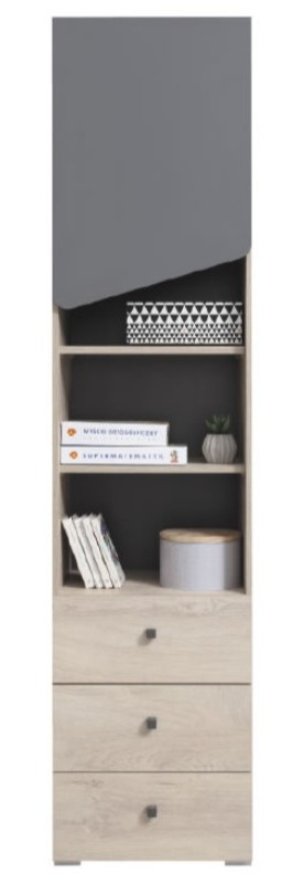 REGAŁ MŁODZIEŻOWY MEBLAR DELTA System DL6 - Dąb / Antracyt płyta laminowana na książki drobiazgi zabawki dla nastolatka dziecka REGAŁ MŁODZIEŻOWY MEBLAR DELTA System DL6 - Dąb / Antracyt płyta laminowana na książki drobiazgi zabawki dla nastolatka dziecka
