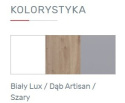 ZESTAW MEBLI DO POKOJU MŁODZIEŻOWEGO Meblar FARO System A Z BIURKIEM I ŁÓŻKIEM 120x200 biały /dąb artisan /szary płyta laminowan ZESTAW MEBLI DO POKOJU MŁODZIEŻOWEGO Meblar FARO System A Z BIURKIEM I ŁÓŻKIEM 120x200 biały /dąb artisan /szary płyta laminowan
