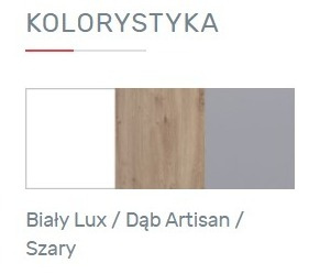 ZESTAW MEBLI DO POKOJU MŁODZIEŻOWEGO Z BIURKIEM Meblar FARO System C BIAŁY LUX / DĄB ARTISAN / SZARY PŁYTA LAMINOWANA ZESTAW MEBLI DO POKOJU MŁODZIEŻOWEGO Z BIURKIEM Meblar FARO System C BIAŁY LUX / DĄB ARTISAN / SZARY PŁYTA LAMINOWANA
