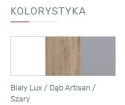 KOMODA Z SZUFLADAMI MŁODZIEŻOWA MEBLAR FARO System FR11 - Biały Lux / Dąb Artisan / Szary dla dziecka dla nastolatka do sypialni KOMODA Z SZUFLADAMI MŁODZIEŻOWA MEBLAR FARO System FR11 - Biały Lux / Dąb Artisan / Szary dla dziecka dla nastolatka do sypialni
