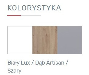KOMODA Z SZUFLADAMI MŁODZIEŻOWA MEBLAR FARO System FR11 - Biały Lux / Dąb Artisan / Szary dla dziecka dla nastolatka do sypialni KOMODA Z SZUFLADAMI MŁODZIEŻOWA MEBLAR FARO System FR11 - Biały Lux / Dąb Artisan / Szary dla dziecka dla nastolatka do sypialni