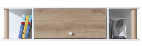PÓŁKA WISZĄCA ZAMYKANA MŁODZIEŻOWA MEBLAR FARO System FR12 - Biały Lux / Dąb Artisan / Szary do salonu pokoju dla dziecka PÓŁKA WISZĄCA ZAMYKANA MŁODZIEŻOWA MEBLAR FARO System FR12 - Biały Lux / Dąb Artisan / Szary do salonu pokoju dla dziecka