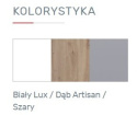 PÓŁKA WISZĄCA ZAMYKANA MŁODZIEŻOWA MEBLAR FARO System FR12 - Biały Lux / Dąb Artisan / Szary do salonu pokoju dla dziecka PÓŁKA WISZĄCA ZAMYKANA MŁODZIEŻOWA MEBLAR FARO System FR12 - Biały Lux / Dąb Artisan / Szary do salonu pokoju dla dziecka