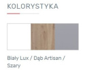 ŁÓŻKO MŁODZIEŻOWE Z SZUFLADĄ MEBLAR FARO System FR14 L/P - Biały Lux / Dąb Artisan / Szary