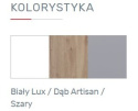 SZAFA MŁODZIEŻOWA TRZYDRZWIOWA Meblar FARO System FR1 - Biały Lux / Dąb Artisan / Szary PÓŁKI SZUFLADY dla dziecka nastolatka SZAFA MŁODZIEŻOWA TRZYDRZWIOWA Meblar FARO System FR1 - Biały Lux / Dąb Artisan / Szary PÓŁKI SZUFLADY dla dziecka nastolatka