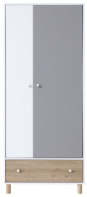 SZAFA MŁODZIEŻOWA MEBLAR FARO System FR3 - Biały Lux / Dąb Artisan / Szary DWUDRZWIOWA Z SZUFLADĄ PÓŁKI DRĄŻEK NA WIESZAKI SZAFA MŁODZIEŻOWA MEBLAR FARO System FR3 - Biały Lux / Dąb Artisan / Szary DWUDRZWIOWA Z SZUFLADĄ PÓŁKI DRĄŻEK NA WIESZAKI