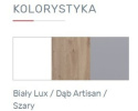 SZAFA MŁODZIEŻOWA MEBLAR FARO System FR3 - Biały Lux / Dąb Artisan / Szary DWUDRZWIOWA Z SZUFLADĄ PÓŁKI DRĄŻEK NA WIESZAKI SZAFA MŁODZIEŻOWA MEBLAR FARO System FR3 - Biały Lux / Dąb Artisan / Szary DWUDRZWIOWA Z SZUFLADĄ PÓŁKI DRĄŻEK NA WIESZAKI