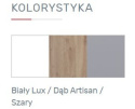 REGAŁ MŁODZIEŻOWY MEBLAR FARO System FR5 - Biały Lux / Dąb Artisan / Szary drzwi szuflada dla dziecka nastolatka do salonu REGAŁ MŁODZIEŻOWY MEBLAR FARO System FR5 - Biały Lux / Dąb Artisan / Szary drzwi szuflada dla dziecka nastolatka do salonu