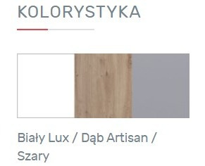REGAŁ MŁODZIEŻOWY MEBLAR FARO System FR5 - Biały Lux / Dąb Artisan / Szary drzwi szuflada dla dziecka nastolatka do salonu REGAŁ MŁODZIEŻOWY MEBLAR FARO System FR5 - Biały Lux / Dąb Artisan / Szary drzwi szuflada dla dziecka nastolatka do salonu