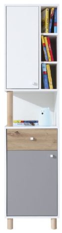 REGAŁ MODZIEŻOWY MEBLAR FARO System FR6 - Biały Lux / Dąb Artisan / Szary REGAŁ MODZIEŻOWY MEBLAR FARO System FR6 - Biały Lux / Dąb Artisan / Szary