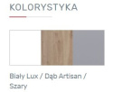 REGAŁ MODZIEŻOWY MEBLAR FARO System FR6 - Biały Lux / Dąb Artisan / Szary