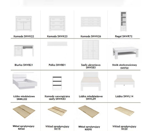 Meble Forte SNOW SNWK26-C50 Komoda szuflady Biały mat Meble Forte SNOW SNWK26-C50 Komoda szuflady Biały mat