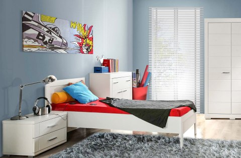 Meble Forte SNOW SNWL14-C50 Łóżko podwójne Biały mat 140x200 Meble Forte SNOW SNWL14-C50 Łóżko podwójne Biały mat 140x200