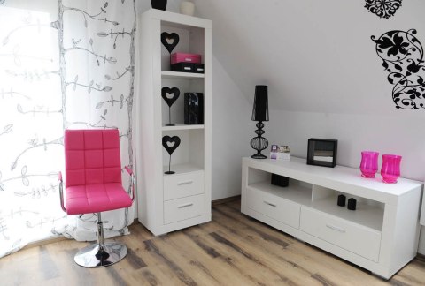 Meble Forte SNOW SNWR72-C50 Regał półki szuflady Biały mat Meble Forte SNOW SNWR72-C50 Regał półki szuflady Biały mat