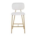 Richmond Interiors RICHMOND hoker XENIA WHITE BOUCLÉ 65 cm biały - stal szczotkowana Richmond Interiors RICHMOND hoker XENIA WHITE BOUCLÉ 65 cm biały - stal szczotkowana