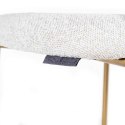 Richmond Interiors RICHMOND hoker XENIA WHITE BOUCLÉ 65 cm biały - stal szczotkowana Richmond Interiors RICHMOND hoker XENIA WHITE BOUCLÉ 65 cm biały - stal szczotkowana