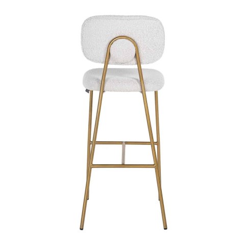 Richmond Interiors RICHMOND hoker XENIA WHITE BOUCLÉ biały - stal szczotkowana Richmond Interiors RICHMOND hoker XENIA WHITE BOUCLÉ biały - stal szczotkowana