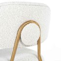 Richmond Interiors RICHMOND hoker XENIA WHITE BOUCLÉ biały - stal szczotkowana Richmond Interiors RICHMOND hoker XENIA WHITE BOUCLÉ biały - stal szczotkowana