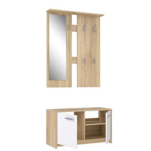 Forte FOXI FOXD03-Q36F Przedpokój, zestaw mebli - wieszak, szafka na buty, lustro Forte FOXI FOXD03-Q36F Przedpokój, zestaw mebli - wieszak, szafka na buty, lustro