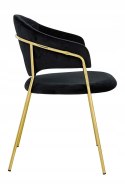 King Home Fotel/Krzesło NAOMI czarny - welur, podstawa złota