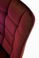 Halmar K332 krzesło nogi - czarne, siedzisko pikowane tkanina - bordowy