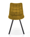 Halmar K332 krzesło nogi - czarne metal, siedzisko tkanina - musztardowy