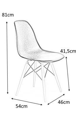 King Home Krzesło DSW WOOD czarne.03 tworzywo - podstawa drewniana bukowa łączenia stal lakierowana na czarno