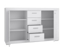Meble Forte SNOW SNWK36-C50 Komoda półki + szuflady Biały mat Meble Forte SNOW SNWK36-C50 Komoda półki + szuflady Biały mat