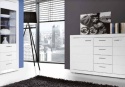 Meble Forte SNOW SNWK36-C50 Komoda półki + szuflady Biały mat Meble Forte SNOW SNWK36-C50 Komoda półki + szuflady Biały mat