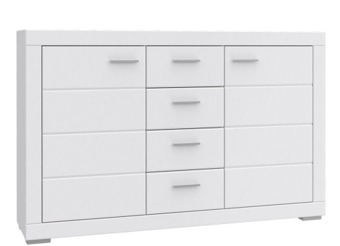 Meble Forte SNOW SNWK36-C50 Komoda półki + szuflady Biały mat Meble Forte SNOW SNWK36-C50 Komoda półki + szuflady Biały mat