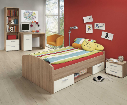 Meble Forte WINNIE WNK08-Q36 Szafka nocna Biały/Dąb sonoma Meble Forte WINNIE WNK08-Q36 Szafka nocna Biały/Dąb sonoma