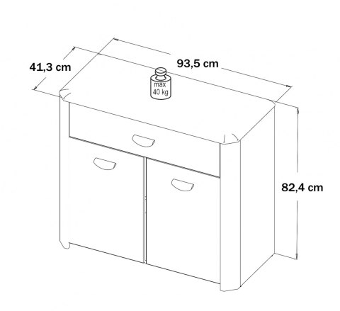 Meble Forte YOOP YPK23-Q41 Komoda Dąb sonoma/Szary Meble Forte YOOP YPK23-Q41 Komoda Dąb sonoma/Szary