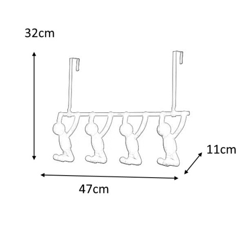 UMBRA wieszak na ubrania BUDDY 4 - biały, tworzywo na drzwi UMBRA wieszak na ubrania BUDDY 4 - biały, tworzywo na drzwi