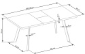 HALMAR stół DALLAS rozkładany czarny stelaż stal malowana blat MDF laminowany - marmur 160-220x90 HALMAR stół DALLAS rozkładany czarny stelaż stal malowana blat MDF laminowany - marmur 160-220x90