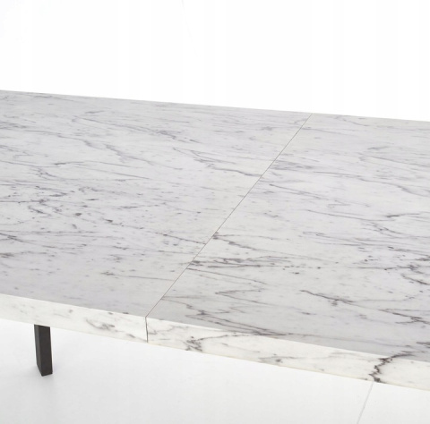 HALMAR stół DALLAS rozkładany czarny stelaż stal malowana blat MDF laminowany - marmur 160-220x90 HALMAR stół DALLAS rozkładany czarny stelaż stal malowana blat MDF laminowany - marmur 160-220x90