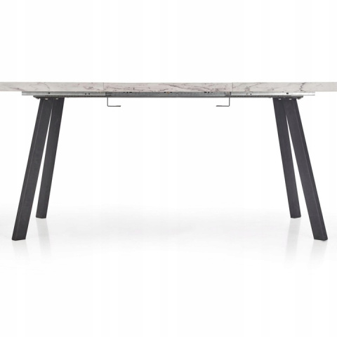 HALMAR stół DALLAS rozkładany czarny stelaż stal malowana blat MDF laminowany - marmur 160-220x90 HALMAR stół DALLAS rozkładany czarny stelaż stal malowana blat MDF laminowany - marmur 160-220x90