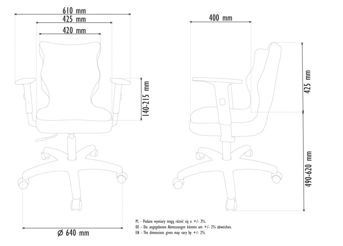 OD RĘKI - Entelo Duo Czarny/Antracyt DC17 rozmiar 6 - DOBRE KRZESŁO dla kręgosłupa, ortopedyczne - fotel obrotowy do biurka