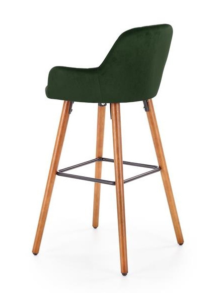 Halmar H93 hoker nogi - lite drewno orzech, tapicerka - c. zielony, tkanina Halmar H93 hoker nogi - lite drewno orzech, tapicerka - c. zielony, tkanina