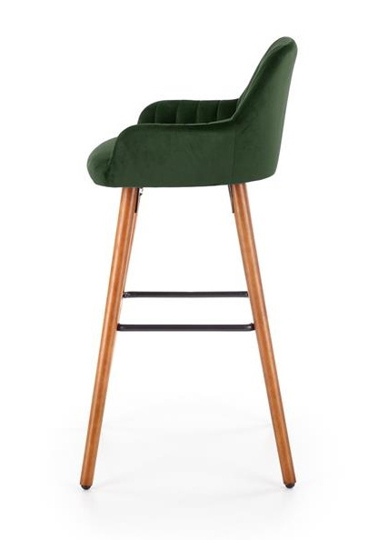 Halmar H93 hoker nogi - lite drewno orzech, tapicerka - c. zielony, tkanina Halmar H93 hoker nogi - lite drewno orzech, tapicerka - c. zielony, tkanina