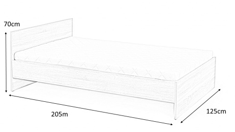 HALMAR łóżko LIMA 120 dąb sonoma płyta meblowa laminowana obrzeża ABS HALMAR łóżko LIMA 120 dąb sonoma płyta meblowa laminowana obrzeża ABS