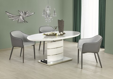 HALMAR stół owalny ASPEN rozkładany, biały 140-180x90 MDF lakierowany stal nierdzewna HALMAR stół owalny ASPEN rozkładany, biały 140-180x90 MDF lakierowany stal nierdzewna