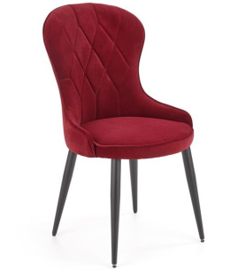 Halmar K366 krzesło bordowy tkanina nogi metal czarny