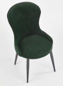Halmar K366 krzesło ciemny zielony tkanina nogi stal czarny