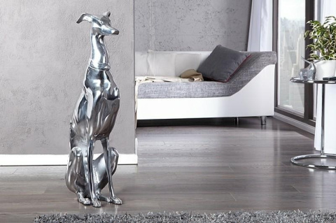 Invicta Interior INVICTA dekoracja GREYHOUND 70cm srebrna - aluminium Invicta Interior INVICTA dekoracja GREYHOUND 70cm srebrna - aluminium