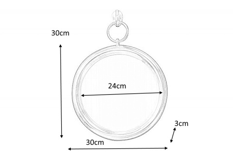 Invicta Interior INVICTA lustro wiszące PORTRET 30cm srebrne - metal, szkło Invicta Interior INVICTA lustro wiszące PORTRET 30cm srebrne - metal, szkło